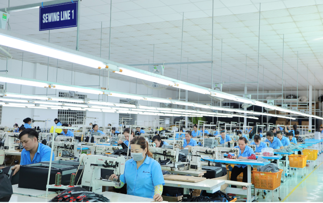 Sewing line at JS Industries